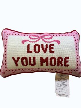 Pillow "Love You More" Hooked Pillow NWT